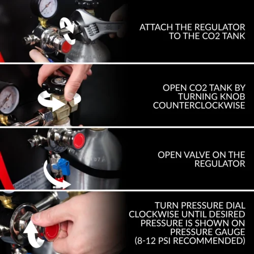 HomeCraft™ 4.9 Cu. Ft. Full Size Kegerator Draft Beer Dispenser, Black Stainless Steel -Nostalgia Food BK49BS text03 scaled