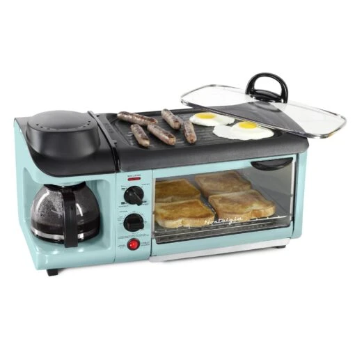 Retro 3-in-1 Family Size Breakfast Station, Aqua