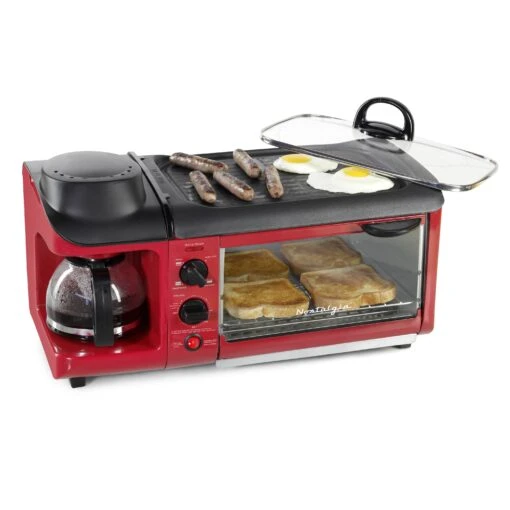 Retro 3-in-1 Family Size Breakfast Station, Retro Red