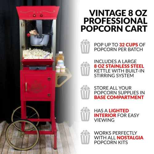 Vintage Professional Popcorn Cart - NEW 8-Ounce Kettle - 53 Inches Tall 9 Vintage Professional Popcorn Cart - NEW 8-Ounce Kettle - 53 Inches Tall -Nostalgia Food CCP510 01 scaled