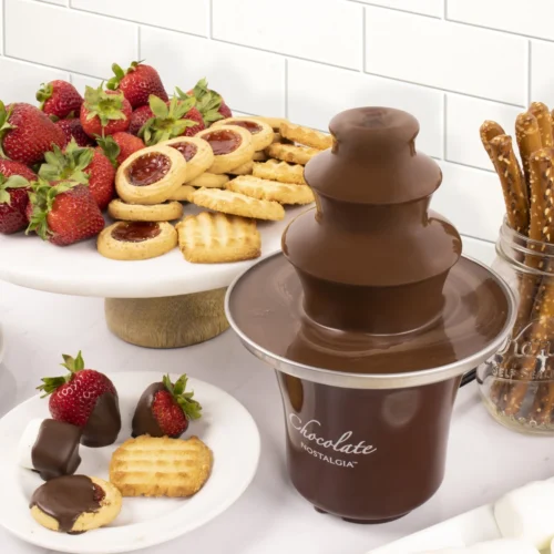 3-Tier 1/2-Pound Chocolate Fondue Fountain -Nostalgia Food CFF3BR 02 scaled