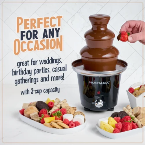 3-Tier 1.5-Pound Chocolate Fondue Fountain -Nostalgia Food CFF965 feature 03