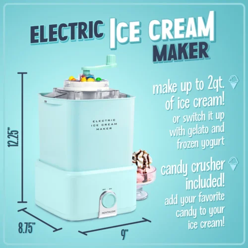 Electric Ice Cream Maker With Candy Crusher -Nostalgia Food CICM2AQ6A 01 scaled