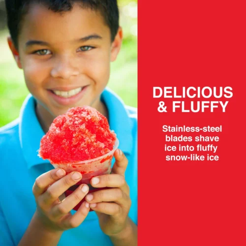 Coca-Cola Electric Shaved Ice & Snow Cone Maker -Nostalgia Food CKESHVICE2CR 05fluffyice scaled