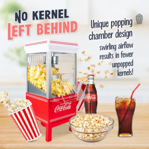 Coca-Cola® 12-Cup Hot Air Popcorn Maker -Nostalgia Food CKHAP501CR 02 NoKernel scaled