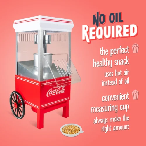 Coca-Cola® 12-Cup Hot Air Popcorn Maker -Nostalgia Food CKHAP501CR 03 NoOil scaled