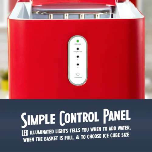 Coca-Cola Self Cleaning 26-Pound Automatic Ice Maker -Nostalgia Food CKICEBSC26CR feature 04 scaled