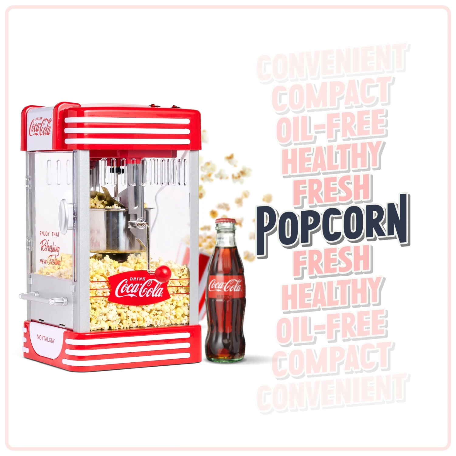 Coca-Cola 2.5-Oz. Kettle Popcorn Maker, Red 5 Coca-Cola 2.5-Oz. Kettle Popcorn Maker, Red - Image 5