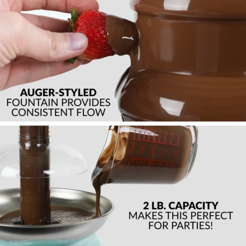 Classic Retro 4-Tier 2-Pound Chocolate Fondue Fountain -Nostalgia Food CLCF4AQ feature 02 scaled