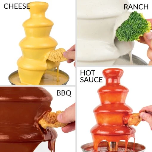 Classic Retro 4-Tier 2-Pound Chocolate Fondue Fountain -Nostalgia Food CLCF4AQ feature 04