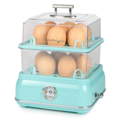 Classic Retro 14-Capacity Egg Cooker, Aqua