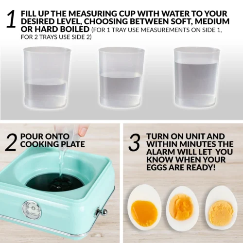 Classic Retro 14-Capacity Egg Cooker, Aqua -Nostalgia Food CLEC14AQ feature 02 scaled