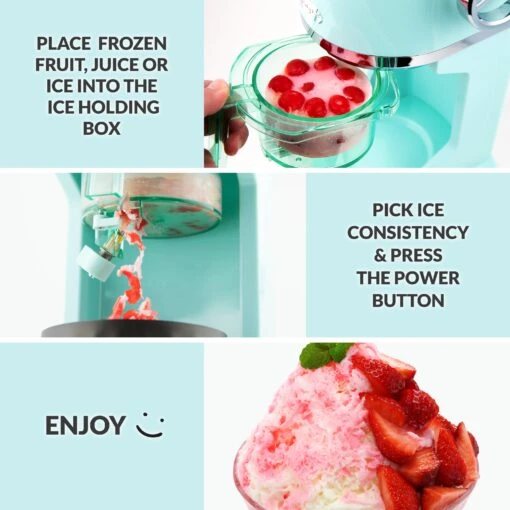 Classic Retro Ice & Frozen Fruit Ice Shaver -Nostalgia Food CLFRZFRTSHVR2AQ feature 02