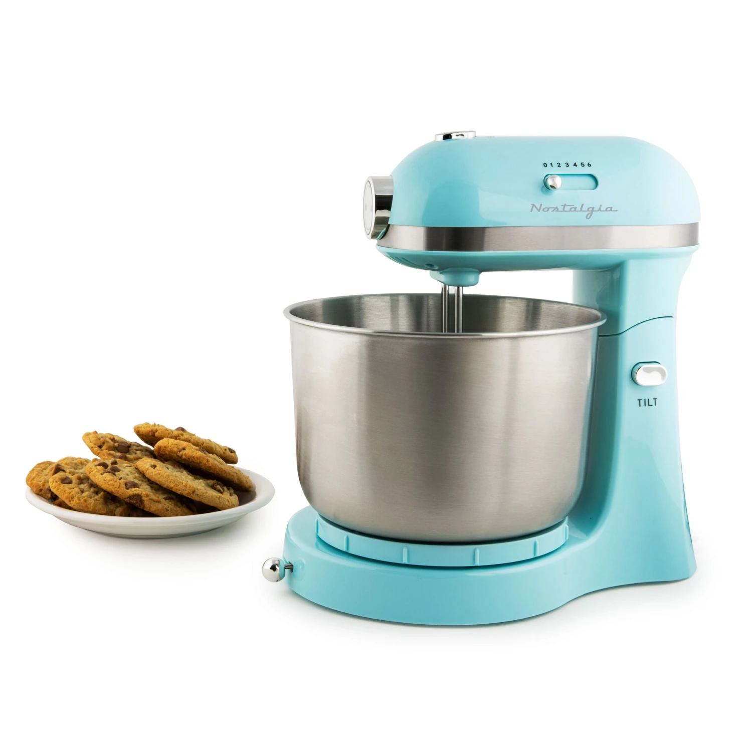 3.5 Qt Retro Stand Mixer With Tilt Head And Stainless Steel Bowl, Aqua 1 3.5 Qt Retro Stand Mixer With Tilt Head And Stainless Steel Bowl, Aqua