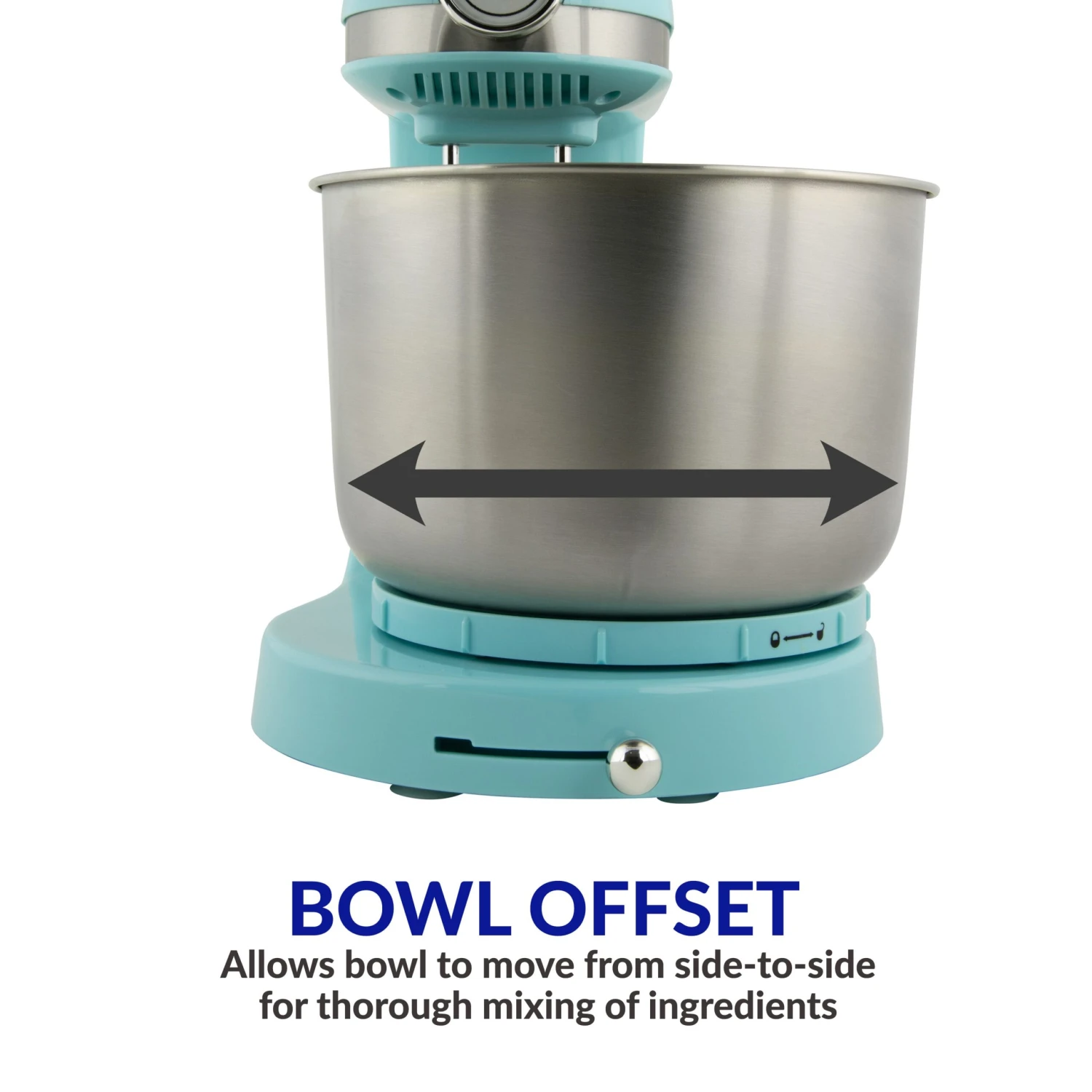 3.5 Qt Retro Stand Mixer With Tilt Head And Stainless Steel Bowl, Aqua 3 3.5 Qt Retro Stand Mixer With Tilt Head And Stainless Steel Bowl, Aqua - Image 3
