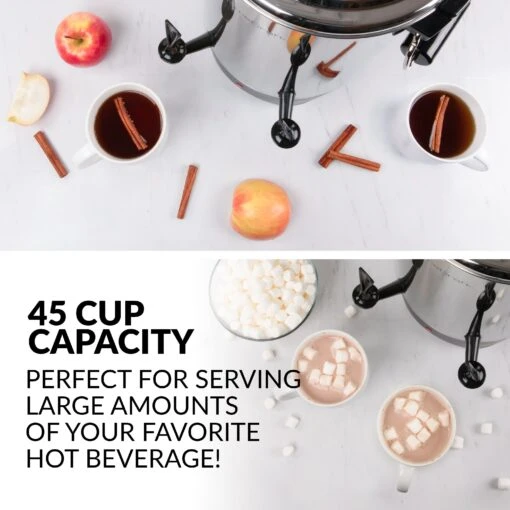 HomeCraft™ Quick-Brewing 1000-Watt Automatic 45-Cup Coffee Urn, Stainless Steel -Nostalgia Food CUDS45SS feature 02