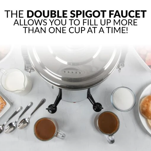 HomeCraft™ Quick-Brewing 1000-Watt Automatic 45-Cup Coffee Urn, Stainless Steel -Nostalgia Food CUDS45SS feature 03