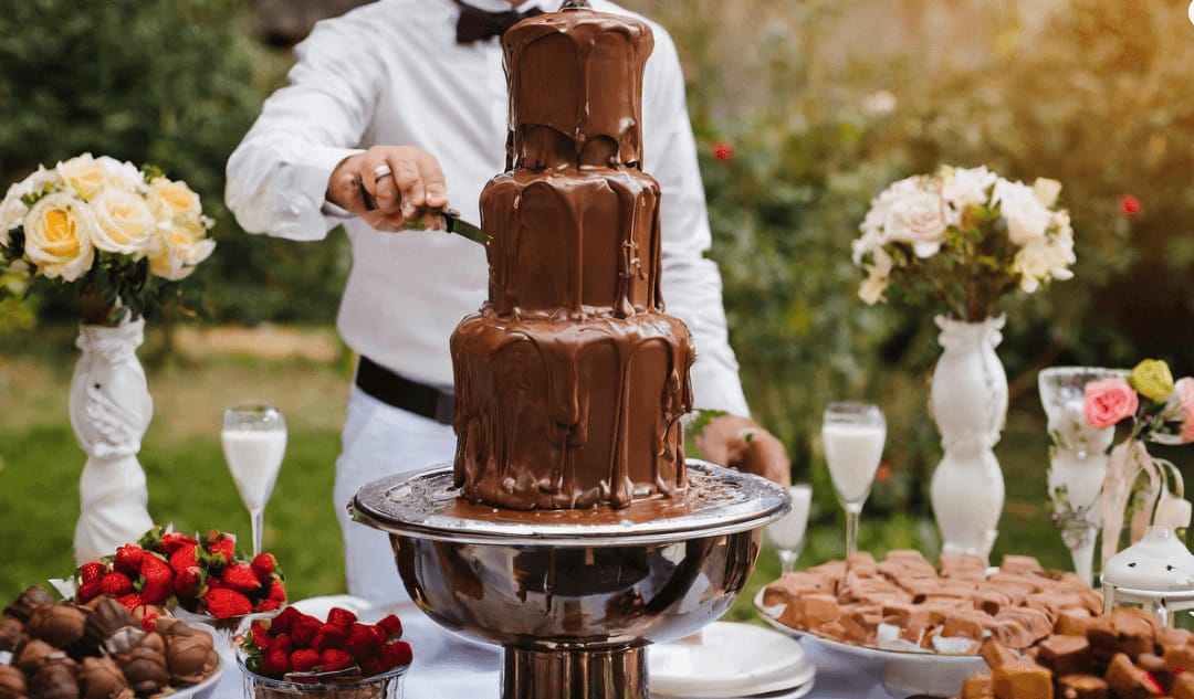 Nostalgia Food -Nostalgia Food Chocolate Fountain at a Wedding Reception