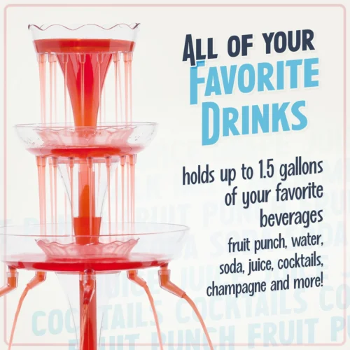 Retro 3-Tier Lighted Party Fountain -Nostalgia Food DBF15WT 05 favoritedrinks