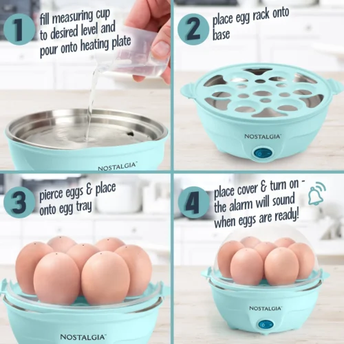 Retro Premium 7-Egg Capacity Electric Egg Cooker, Aqua 13 Retro Premium 7-Egg Capacity Electric Egg Cooker, Aqua -Nostalgia Food EC7AQ 03 scaled