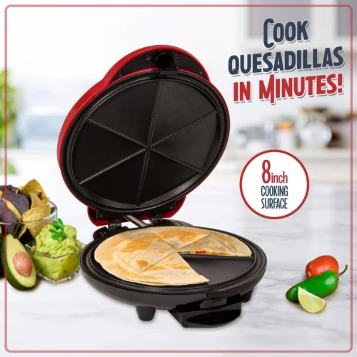 6-Wedge Electric Quesadilla Maker With Extra Stuffing Latch -Nostalgia Food EQM200 feature 01 scaled