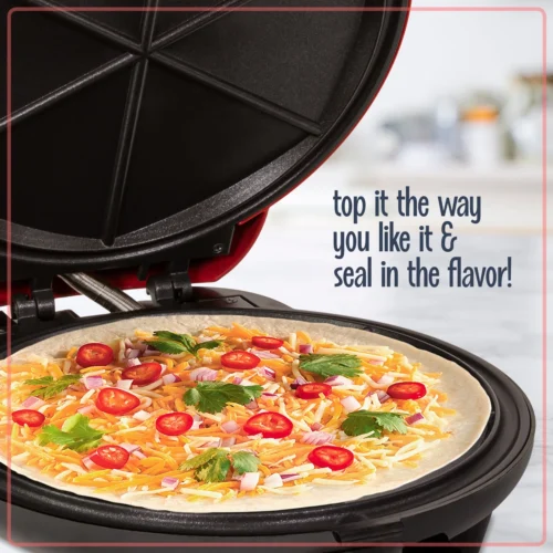 6-Wedge Electric Quesadilla Maker With Extra Stuffing Latch -Nostalgia Food EQM200 feature 06 scaled