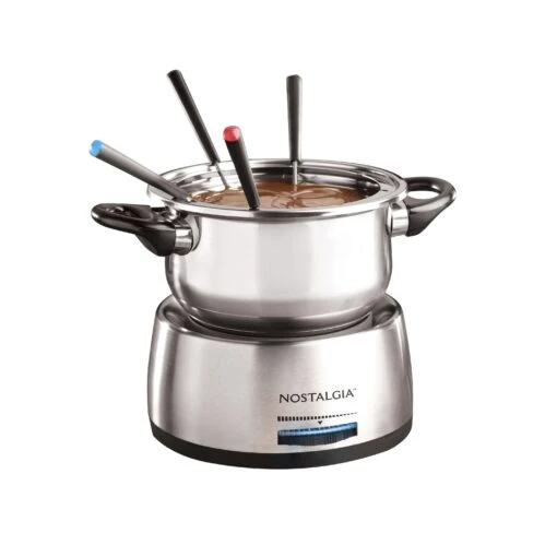 6-Cup Stainless Steel Electric Chocolate & Cheese Fondue Pot