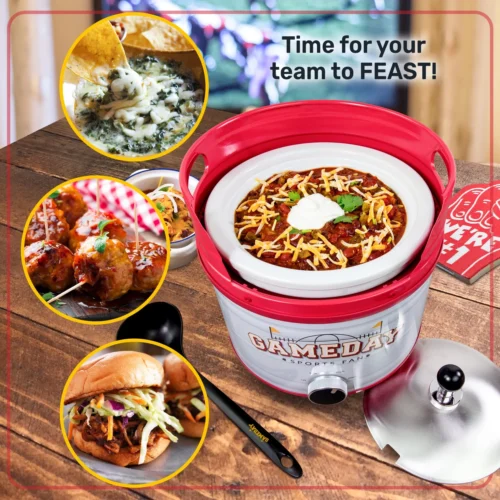 Game Day Kickin’ Keg Cooker -Nostalgia Food GDKK4RDSL Lifestyle06 scaled