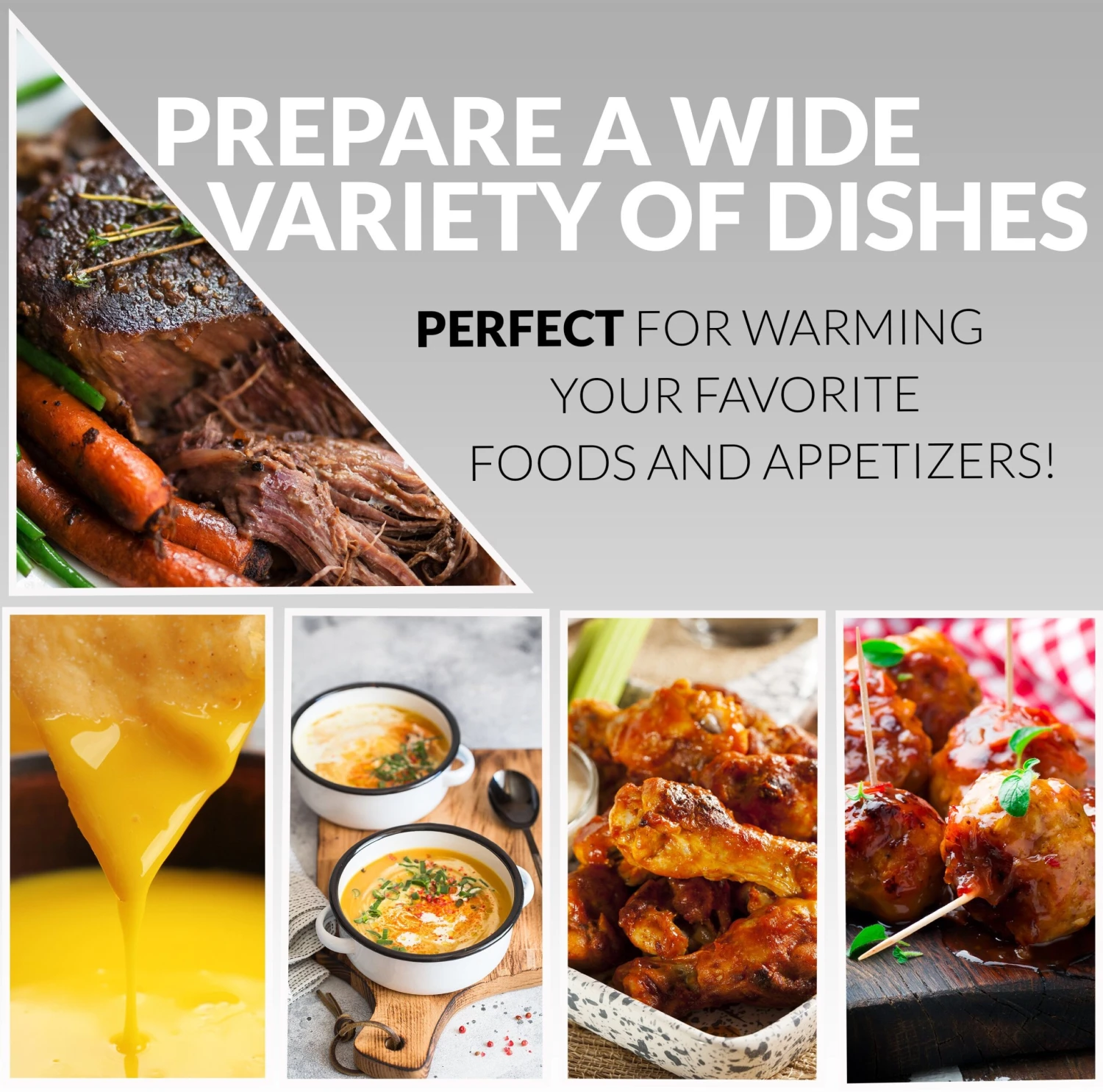 HomeCraft™ HCBS15SS 3-Station 1.5-Quart Stainless Steel Buffet Server & Warming Tray 3 HomeCraft™ HCBS15SS 3-Station 1.5-Quart Stainless Steel Buffet Server & Warming Tray - Image 3