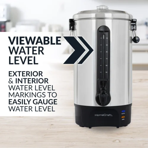 HomeCraft™ Quick-Brewing 1500-Watt Automatic 100-Cup Coffee Urn, Stainless Steel -Nostalgia Food HCCU100SS feature 04 scaled