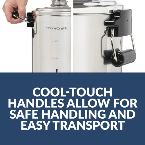 HomeCraft Quick-Brewing 1000-Watt Automatic 30-Cup Coffee Urn - Stainless Steel 15 HomeCraft Quick-Brewing 1000-Watt Automatic 30-Cup Coffee Urn - Stainless Steel -Nostalgia Food HCCU30SS feature 07 scaled