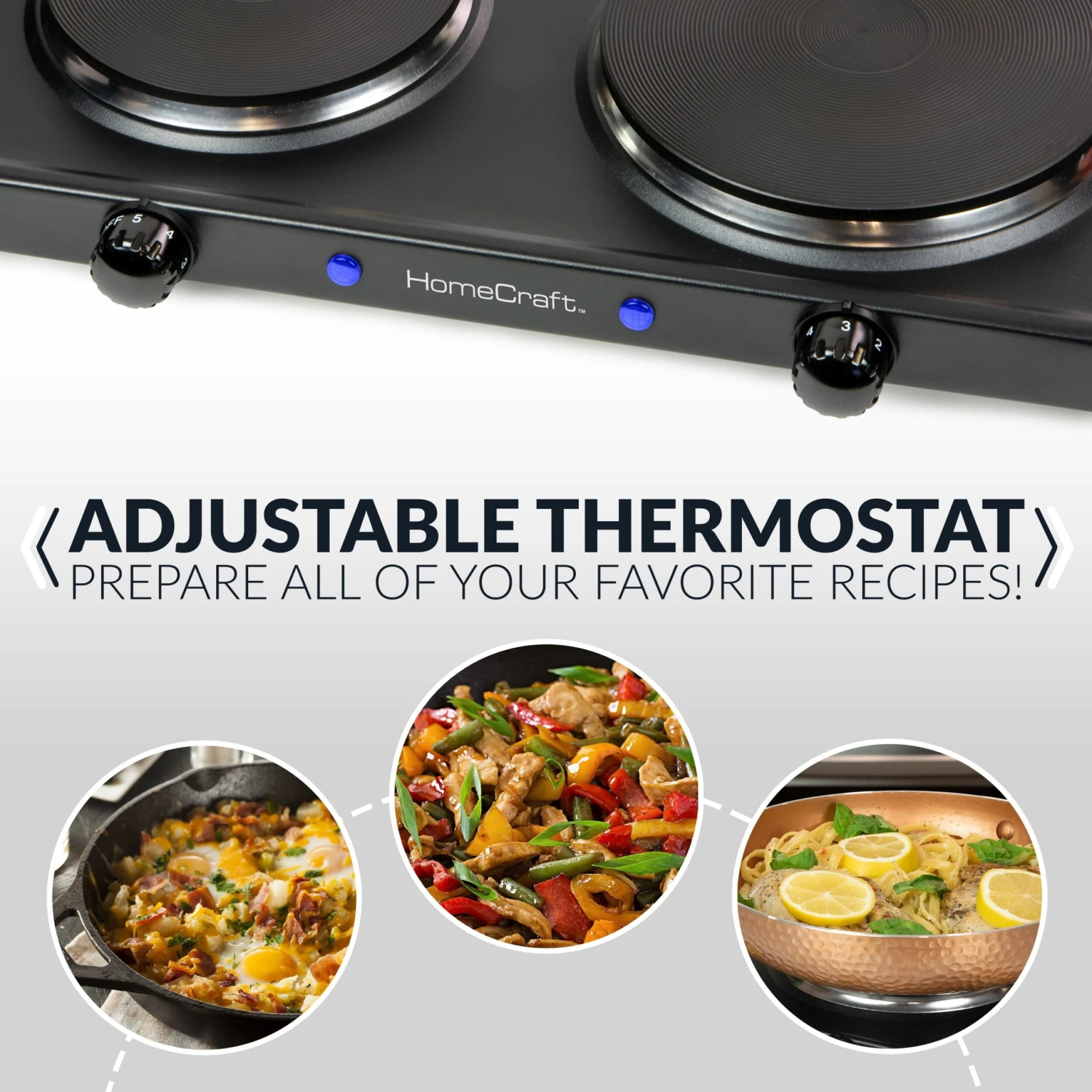 HomeCraft™ Double Burner Hot Plate 6 HomeCraft™ Double Burner Hot Plate - Image 6