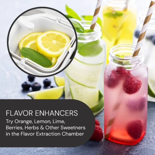 HomeCraft 3-Quart Black Stainless Steel Café' Ice Iced Coffee And Tea Brewing System -Nostalgia Food HCIT3BS 07 FlavorEnhancer Image