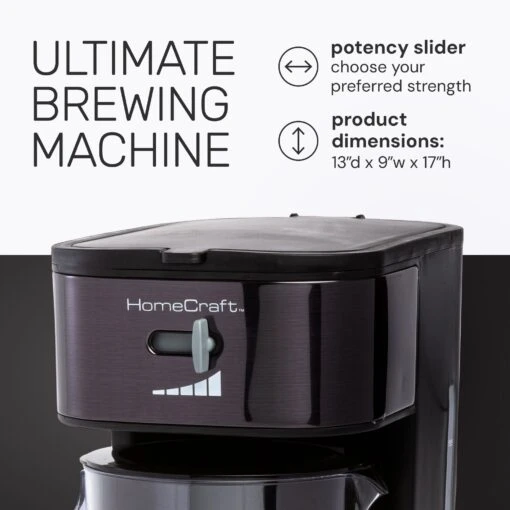 HomeCraft 3-Quart Black Stainless Steel Café' Ice Iced Coffee And Tea Brewing System -Nostalgia Food HCIT3BS Image02