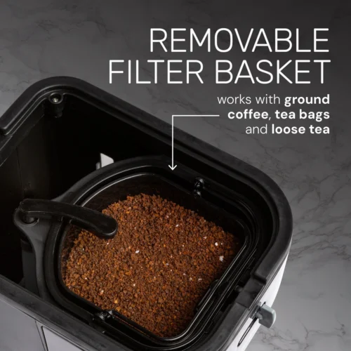 HomeCraft 3-Quart Black Stainless Steel Café' Ice Iced Coffee And Tea Brewing System -Nostalgia Food HCIT3BS Image03