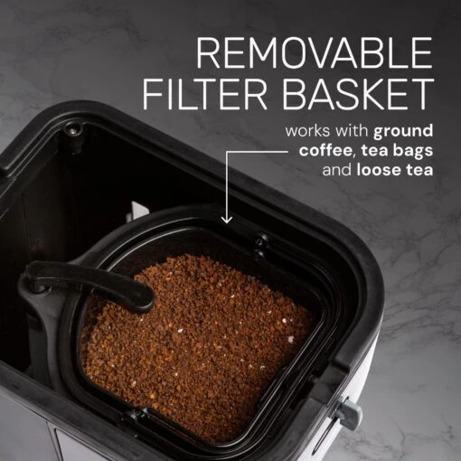 HomeCraft 3-Quart Black Stainless Steel Café' Ice Iced Coffee And Tea Brewing System -Nostalgia Food HCIT3BS Image03