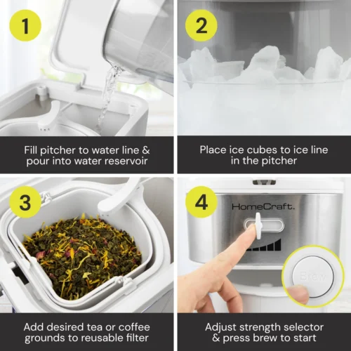 HomeCraft 3-Quart White Café' Ice Tea And Iced Coffee Brewing System -Nostalgia Food HCIT3WS6A feature 05 scaled