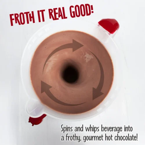 Retro 32-Ounce Hot Chocolate, Milk Frother, Cappuccino, Mocha, Latte Maker And Dispenser -Nostalgia Food HCM700RETRORED 03 scaled