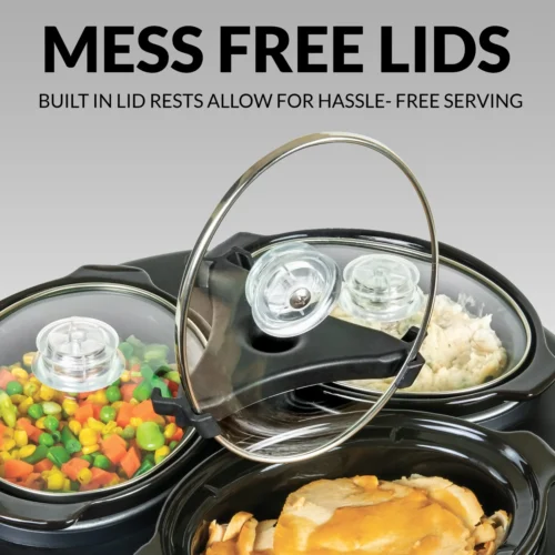 HomeCraft Triple Round Oval 1.5 Quart Stainless Steel Cooker Buffet -Nostalgia Food HCRTSCO15SS feature 03 scaled