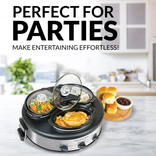 HomeCraft Triple Round Oval 1.5 Quart Stainless Steel Cooker Buffet -Nostalgia Food HCRTSCO15SS feature 07 scaled