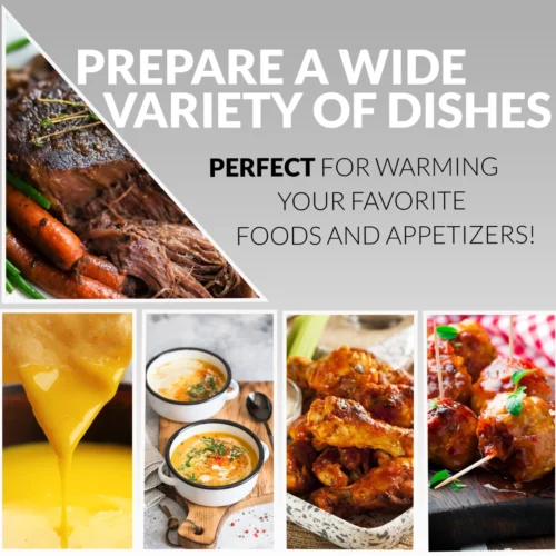 HomeCraft 3-Station 1.5-Quart Oval Slow Cooker Buffet, Stainless Steel -Nostalgia Food HCTSC15SS feature 02 scaled