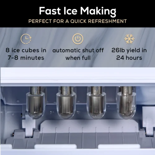 Igloo 26-lb. Self-Cleaning Countertop Ice Maker -Nostalgia Food IBICEWLTH26AQ 02 QuickYield scaled
