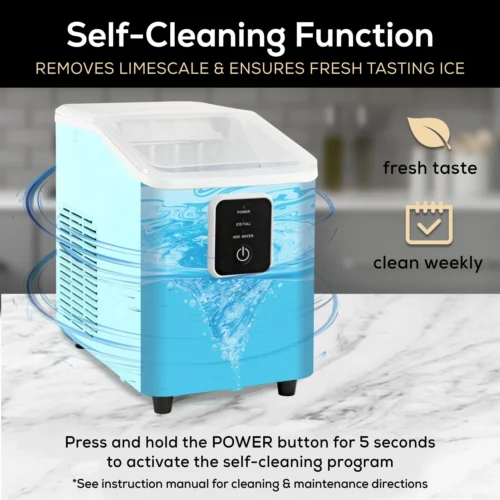 Igloo 26-lb. Self-Cleaning Countertop Ice Maker -Nostalgia Food IBICEWLTH26AQ 05 Cleaning scaled