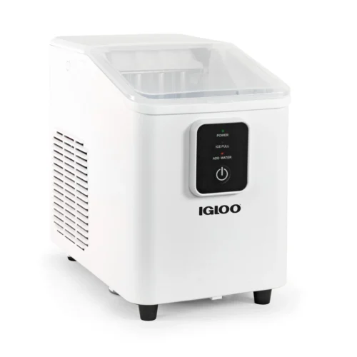 Igloo 26-lb. Self-Cleaning Countertop Ice Maker -Nostalgia Food IBICEWLTH26WH WL 45FaceRight scaled