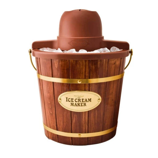 4-Quart Wood Bucket Ice Cream Maker