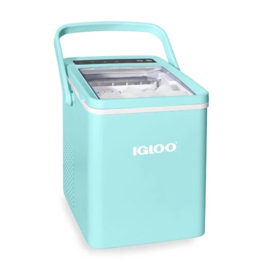 IGLOO® 26-Pound Automatic Self-Cleaning Portable Countertop Ice Maker Machine With Handle, Aqua