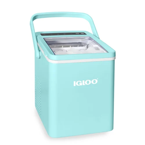 IGLOO® 26-Pound Automatic Self-Cleaning Portable Countertop Ice Maker Machine With Handle, Aqua