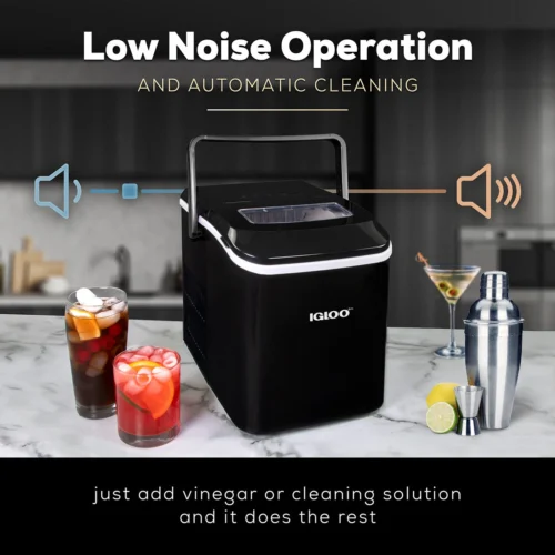 IGLOO® 26-Pound Automatic Self-Cleaning Portable Countertop Ice Maker Machine With Handle, Black -Nostalgia Food IGLICEB26HNBK feature 04