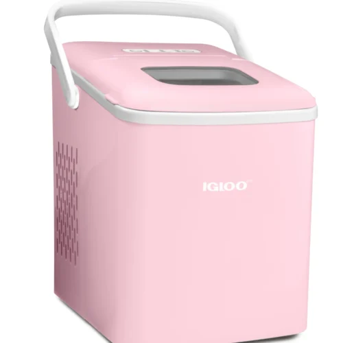IGLOO® 26-Pound Automatic Self-Cleaning Portable Countertop Ice Maker Machine With Handle, Pink