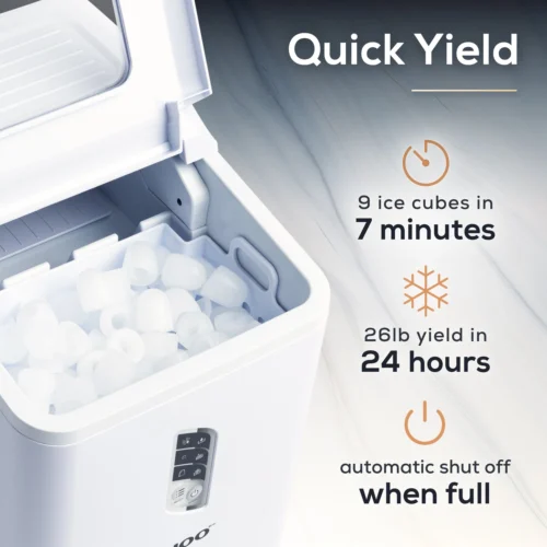 Igloo Automatic Self-Cleaning 26-Pound Ice Maker 9 Igloo Automatic Self-Cleaning 26-Pound Ice Maker -Nostalgia Food IGLICEBSC26WH feature 02